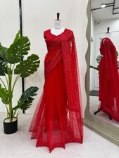 Festival Wear Red Soft Net