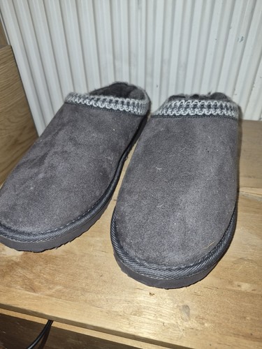 Grey mens slippers - mens,