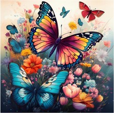 Tile Mural Colorful Butterflies Decor Kitchen Bathroom Shower Wall Backsplash