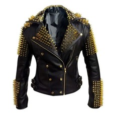 Men's Black Spiked Leather
