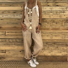 UK New Womens Dungarees Jumpsuits Trousers Ladies Playsuit Overalls Baggy Pants