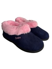 LADIES COOLERS NAVY BOTTEE BEDROOM SLIPPERS IN SIZES S,M,L
