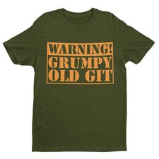 Warning Grumpy Old Git Funny T Shirt tshirt top Old Man Dad Grandad Gift Idea