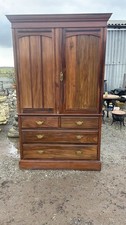 Victorian Walnut Linen Press/