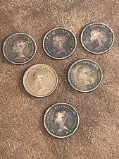 5x 1844 Half Farthings, 1x