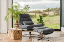 Grey Aviator Style Eames Lounge Chair And Ottoman Set