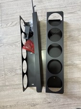 Metal Wine Rack Storage Floor Standing Carry Handle Black, 10 Bottle Capacity