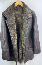 REAL SHEARLING SHEEPSKIN COAT Size 2XL-3XL 48" Men`s Winter Jacket Brown