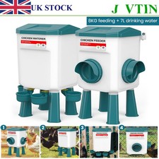 Large 7L Chicken Feeder Duck Hens Hanging Feeding Drinker Set Food Dispenser