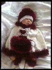 Baby Knitting Pattern #104 - To make a Fur edged Poncho Set for 0-6m Baby