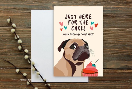 Personalised pug birthday - personalised,