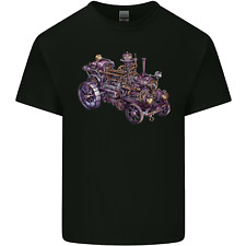 Steampunk Steam Engine Mens Light Cotton T-Shirt