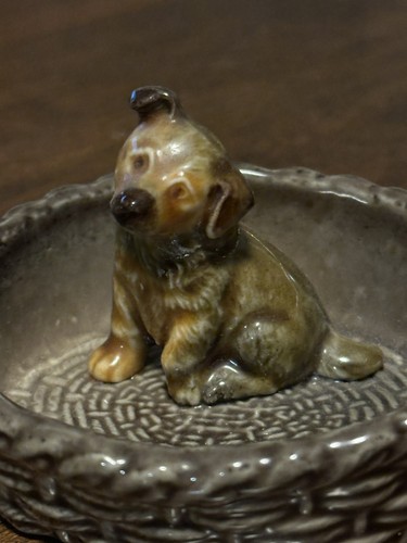 Vintage ceramic puppy - ceramic,