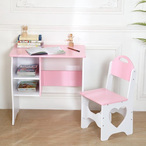 Wooden kids desk and - wooden, chair