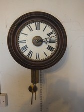 Antique German Black Forest Postman's Alarm Weight Driven Wall Clock