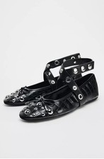 Zara faux leather ballet flats with studs Size 6/39 New