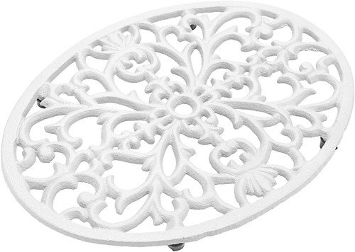 Oval cast iron trivet - cast,