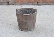 old vintage wooden rice bucket / well water/ planter / pot - FREE DELIVERY