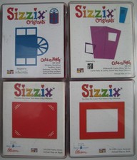 4 x Sizzix Original Red Frame Dies - CORNER, RECTANGLE, WINDOW & WILDCARD 