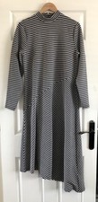 Mint Velvet Gorgeous Grey Striped  Midi Dress Size 16