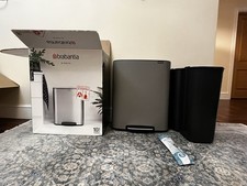 Brabantia Bo Pedal Bin 2x30L Mineral Concrete Grey Brand New Unused RRP £250