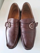 Russell & Bromley Men's Brown Leather Buckled Loafers Size 8