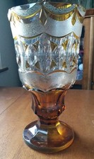 Vintage Czech Amber Cut To