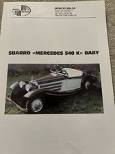 The Sbarro Replica Mercedes 540K Baby Car Sales Information Brochure