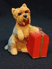 *Sherratt & Simpson 'Yorkshire Terrier With Suitcase'. 3" Tall. Good Condition.