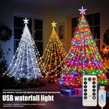 320 LED SHOOTING STAR WATERFALL LIGHT CHRISTMAS XMAS TREE HANGING FAIRY LIGHTS