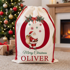 Premium Personalised Canvas Large Christmas Santa Sack Stocking Custom Name