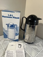 1 Litre Flask Vacuum Dispenser Tea Coffee 26cm Handle Spout Café Kitchen Picnic