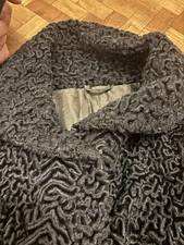 1940s Vintage Black Astrakhan Full Length Coat