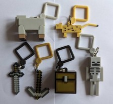 Minecraft Hangers Blind Bag Keychain Keyring Chest Skeleton Sword Pickaxe x6
