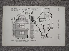 Gate and Lodges at Aldermaston, Berkshire - Details - Antique Print - 1907