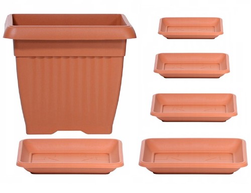 Square plant pot saucer terra - square,