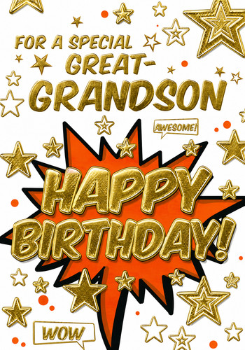 Great grandson birthday card - great,