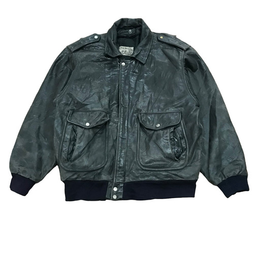 Leather bomber jacket men - leather,