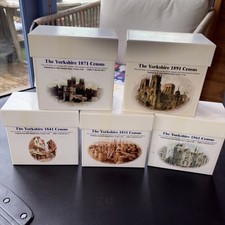 5 Yorkshire census CD sets, 1841, 1851, 1861, 1871 and 1891, complete 170 CDs