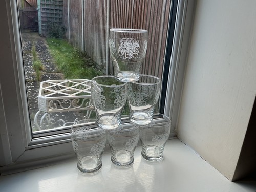Vintage set clear glass - vintage, of