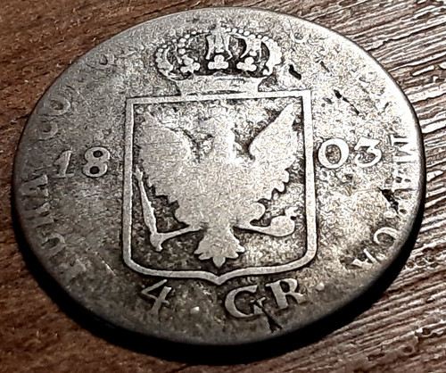 Old silver coin 25mm 1803 - coin,