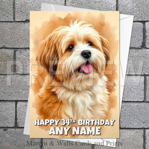 Lhasa apso birthday card 5x7 - lhasa, card.