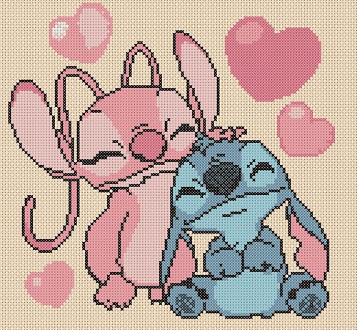 Stitch and angel cross - stitch,