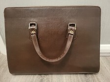Leather attache briefcase - attache,