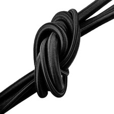 ELASTIC BUNGEE ROPE SHOCK CORD TIE DOWN BLACK VARIOUS LENGTH / THICKNESS