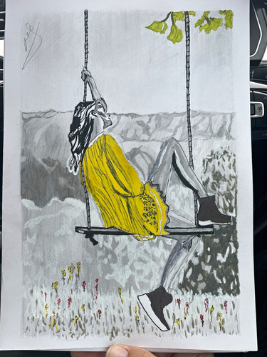Unframed original ooak woman - ooak,