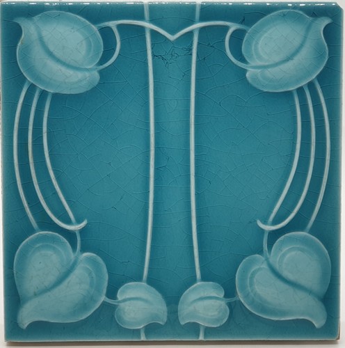 Art nouveau fireplace tile - art,