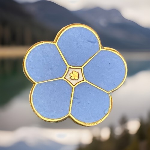 Vintage gold tone blue enamel - gold,
