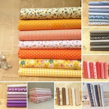 Cotton Fabric Bundles Squares Patchwork Quilting DIY Craft Material Scraps 7pcs 