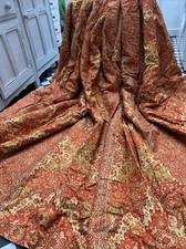 Linen Curtain, Vintage Designer Warner &Sons, 1980's Double Sided! 157"W x 76" L